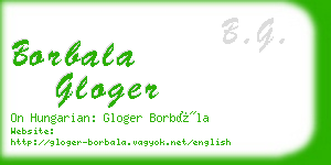 borbala gloger business card